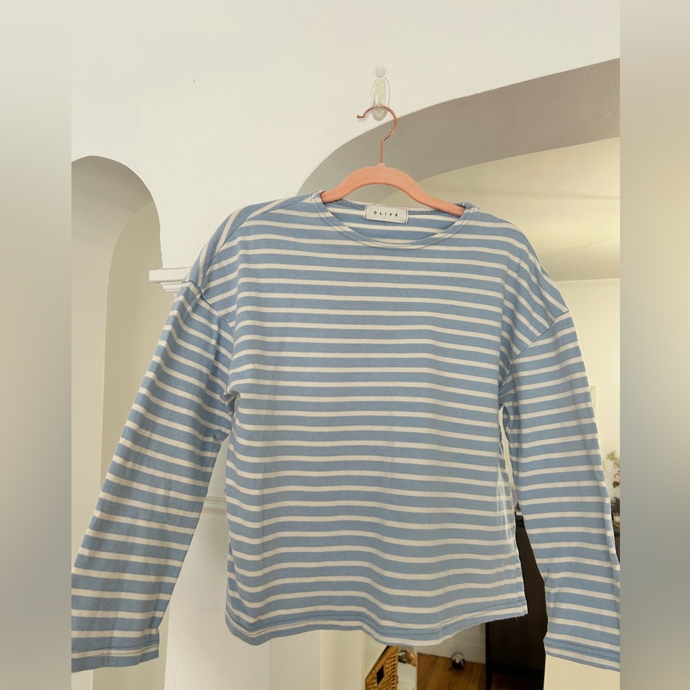 Striped Blue and White Long Sleeve Tee